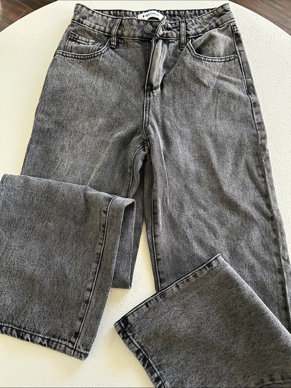 RSQ Gray High-Rise Straight Leg Jeans